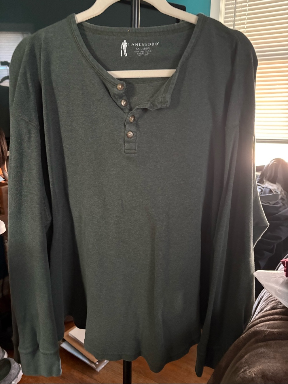 Lanesboro Long Sleeve Henley Shirt - Dark Green